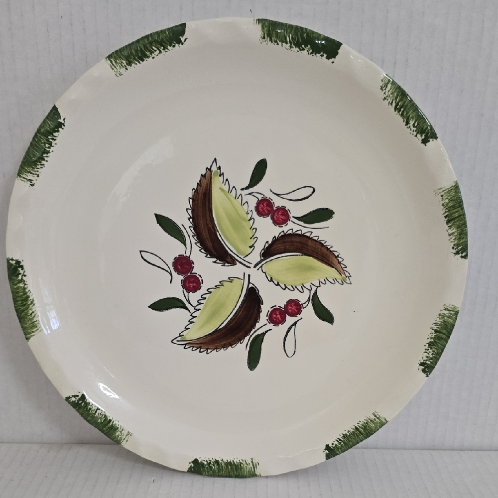 Vintage Handpainted Blue Ridge / Southern Pottery 10 1/2 Inch Wild Cherry Plate